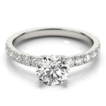 Load image into Gallery viewer, 14k White Gold Single Row Shank Round Diamond Engagement Ring (1 1/3 cttw)
