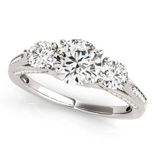 Load image into Gallery viewer, 14k White Gold 3 Stone Style Round Diamond Engagement Ring (1 3/4 cttw)
