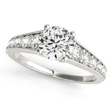 Load image into Gallery viewer, 14k White Gold Antique Tapered Shank Diamond Engagement Ring (1 3/8 cttw)
