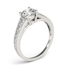 Load image into Gallery viewer, 14k White Gold Antique Tapered Shank Diamond Engagement Ring (1 3/8 cttw)
