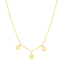 Load image into Gallery viewer, 14k Yellow Gold Mom Necklace with Circle Drops
