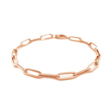 Load image into Gallery viewer, 14K Rose Gold Bold Paperclip Chain Bracelet
