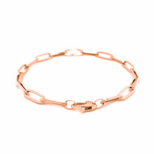 Load image into Gallery viewer, 14K Rose Gold Bold Paperclip Chain Bracelet
