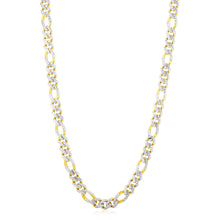 Load image into Gallery viewer, Modern Lite Figaro with White Pave Chain in 14K Yellow Gold (8.0mm)
