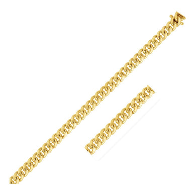 5.0mm 10k Yellow Gold Classic Miami Cuban Solid Bracelet-0