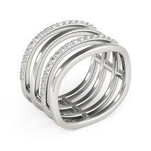 Load image into Gallery viewer, 14k White Gold Multiple Band Design Ring with Diamonds (3/8 cttw)
