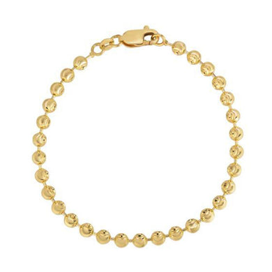 Moon Cut Bead Chain Bracelet in 14k Yellow Gold (4.0 mm)-0