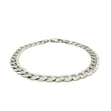 Load image into Gallery viewer, Rhodium Plated 7.2mm Sterling Silver Curb Style Bracelet
