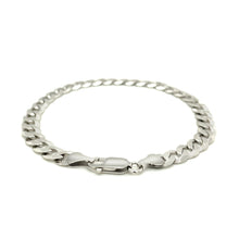 Load image into Gallery viewer, Rhodium Plated 7.2mm Sterling Silver Curb Style Bracelet
