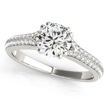 Load image into Gallery viewer, 14k White Gold Double Prong Multirow Band Diamond Engagement Ring (1 1/8 cttw)
