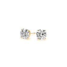 Load image into Gallery viewer, 2 cttw Certified IGI Lab Grown Round Diamond Stud Earrings 14k Yellow Gold (G/VS2)-2
