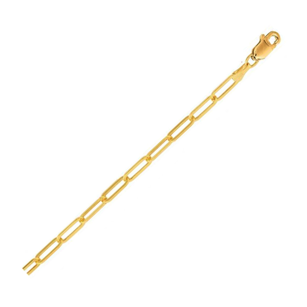 14K Yellow Gold Lite Paperclip Anklet (3.2mm)-0