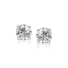 Load image into Gallery viewer, 14k White Gold 8.0mm Round CZ Stud Earrings
