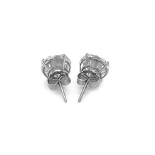 Load image into Gallery viewer, 14k White Gold 8.0mm Round CZ Stud Earrings
