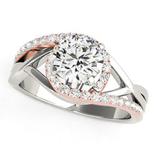 Load image into Gallery viewer, 14k White And Rose Gold Bypass Diamond Engagement Ring (1 1/4 cttw)
