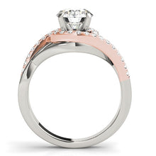 Load image into Gallery viewer, 14k White And Rose Gold Bypass Diamond Engagement Ring (1 1/4 cttw)
