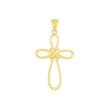 Load image into Gallery viewer, 14k Yellow Gold Looped Knot Style Cross Pendant
