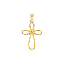 Load image into Gallery viewer, 14k Yellow Gold Looped Knot Style Cross Pendant
