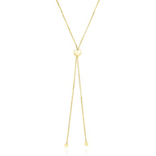 Load image into Gallery viewer, 14k Yellow Gold Adjustable Heart Style Lariat Necklace
