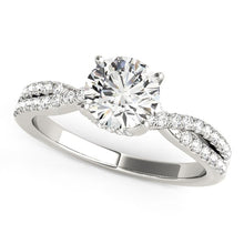 Load image into Gallery viewer, 14k White Gold Fancy Prong Split Shank Diamond Engagement Ring (1 1/4 cttw)
