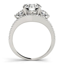 Load image into Gallery viewer, 14k White Gold 3 Stone Split Pave Shank Diamond Engagement Ring (2 3/4 cttw)
