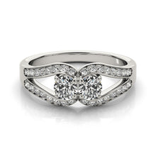 Load image into Gallery viewer, Two Stone Split Shank Design Diamond Ring in 14k White Gold (3/4 cttw)
