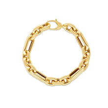 Load image into Gallery viewer, 14k Yellow Gold Italian Alternating Paperclip Oval Links Bracelet-1
