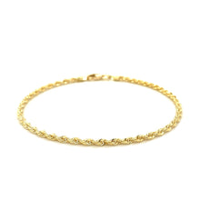 Load image into Gallery viewer, 2.5mm 10k Yellow Gold Solid Diamond Cut Rope Bracelet
