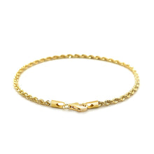 Load image into Gallery viewer, 2.5mm 10k Yellow Gold Solid Diamond Cut Rope Bracelet
