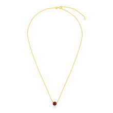 Load image into Gallery viewer, 14k Yellow Gold 17 inch Necklace with Round Garnet
