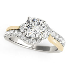 Load image into Gallery viewer, 14k White And Yellow Gold Round Bypass Diamond Engagement Ring (1 1/2 cttw)
