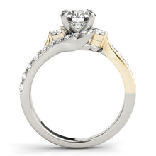 Load image into Gallery viewer, 14k White And Yellow Gold Round Bypass Diamond Engagement Ring (1 1/2 cttw)
