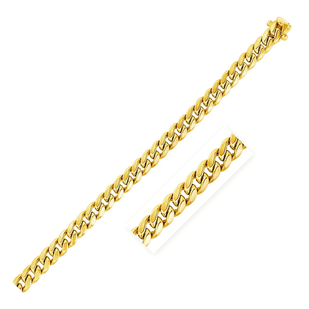 5.0mm 14k Yellow Gold Semi Solid Miami Cuban Bracelet-0