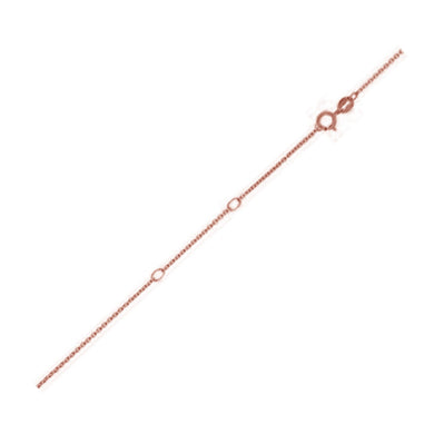 Double Extendable Diamond Cut Cable Chain in 14k Rose Gold (0.80mm)-0