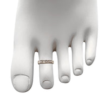 Load image into Gallery viewer, Sterling Silver Rhodium Finished Toe Ring with White Tone Cubic Zirconia Accents
