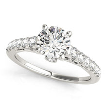 Load image into Gallery viewer, 14k White Gold Scalloped Single Row Band Diamond Engagement Ring (1 3/8 cttw)
