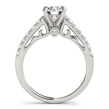 Load image into Gallery viewer, 14k White Gold Scalloped Single Row Band Diamond Engagement Ring (1 3/8 cttw)
