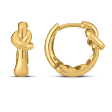 Load image into Gallery viewer, 14k Yellow Gold Love knot Hoops-0
