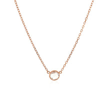 Load image into Gallery viewer, 14k Rose Gold 17 inch Necklace with Round White Topaz
