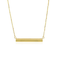 Load image into Gallery viewer, 14k Yellow Gold Chain Necklace with a Shiny Flat Bar
