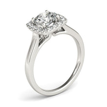 Load image into Gallery viewer, 14k White Gold Square Shape Border Diamond Engagement Ring (1 1/3 cttw)
