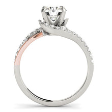 Load image into Gallery viewer, 14k White And Rose Gold Bypass Shank Diamond Engagement Ring (1 1/3 cttw)
