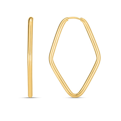 14k Yellow Gold Endless Marquise Hoops-0