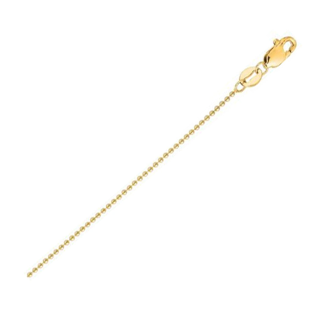 18k Yellow Gold Bead Chain 2.5mm-0