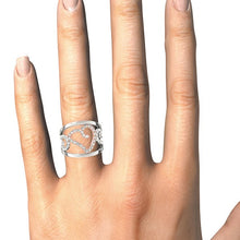 Load image into Gallery viewer, Heart Motif Filigree Style Diamond Ring in 14k White And Rose Gold (1/4 cttw)
