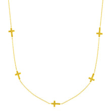 Load image into Gallery viewer, 14k Yellow Gold Chain Necklace with Cross Stations
