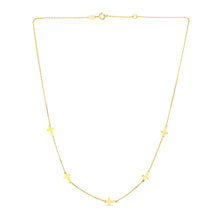 Load image into Gallery viewer, 14k Yellow Gold Chain Necklace with Cross Stations
