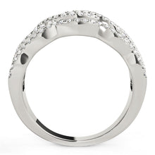 Load image into Gallery viewer, Diamond Studded Ring with Four Curves in 14k White Gold (5/8 cttw)
