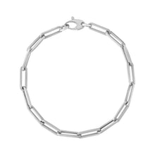 Load image into Gallery viewer, 14K White Gold Bold Paperclip Chain Bracelet
