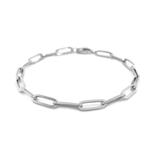 Load image into Gallery viewer, 14K White Gold Bold Paperclip Chain Bracelet
